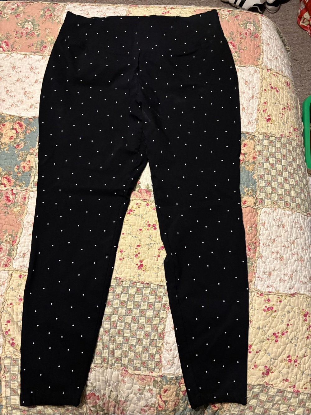 Worthington Black Polka Dot Jeggings 18W